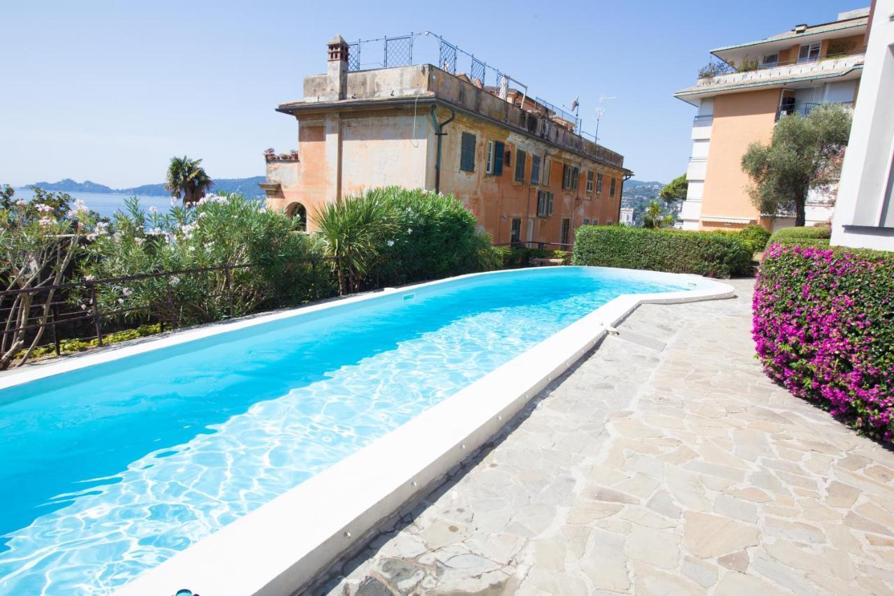 Nautilus Vista Mare Mozzafiato A 180 Gradi- Posto Auto Privato - 2 Camere Matrimoniali Piu 1 Divano Letto Singolo-Sky,Netflix-Wifi 200Mg Rapallo Luaran gambar